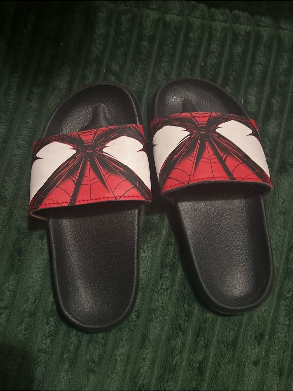 Spiderman Red, White and Black Kids Slide Sandals